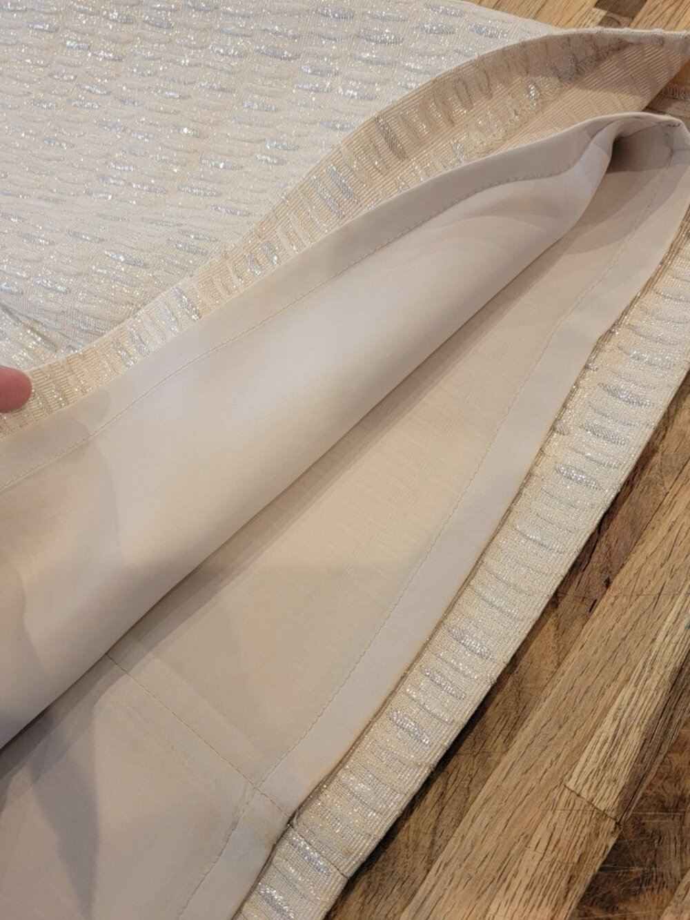 Talbots Petite Metallic Jacquard Skirt Cream/Gold - Picture 6 of 12